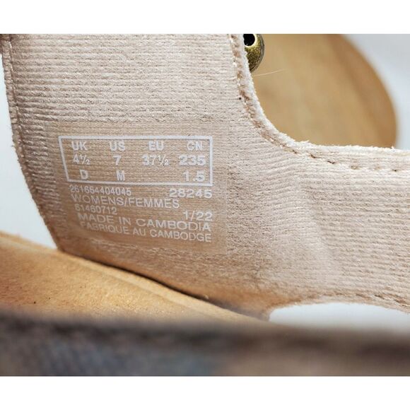 Clarks Sandals Women 7 Brynn Step Slide‎ Floral Low Wedge Platform Comfort Shoes - Picture 13 of 13